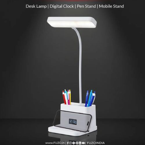 FUZO Exclusive Desk Lamp with Pen Stand and Clock - Ray