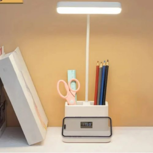 FUZO Exclusive Desk Lamp with Pen Stand and Clock - Ray
