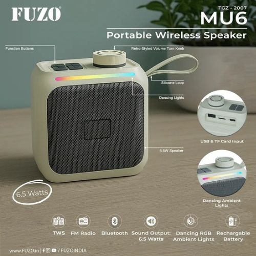 FUZO Portable Bluetooth Speaker –MU6 with RGB Lights