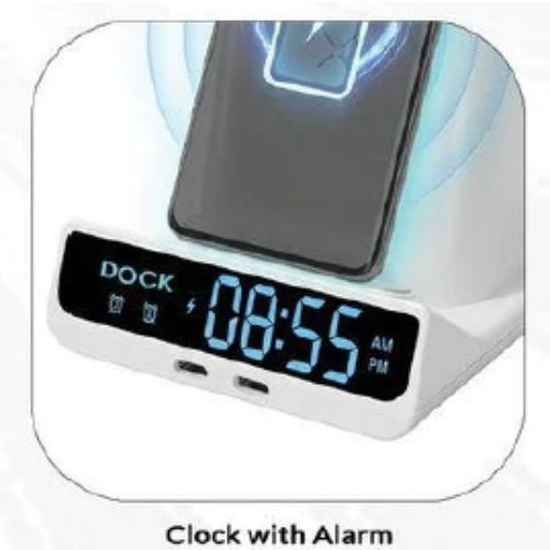 FUZO Wireless Charging Station with Clock –Dock Multi-Utility Stand