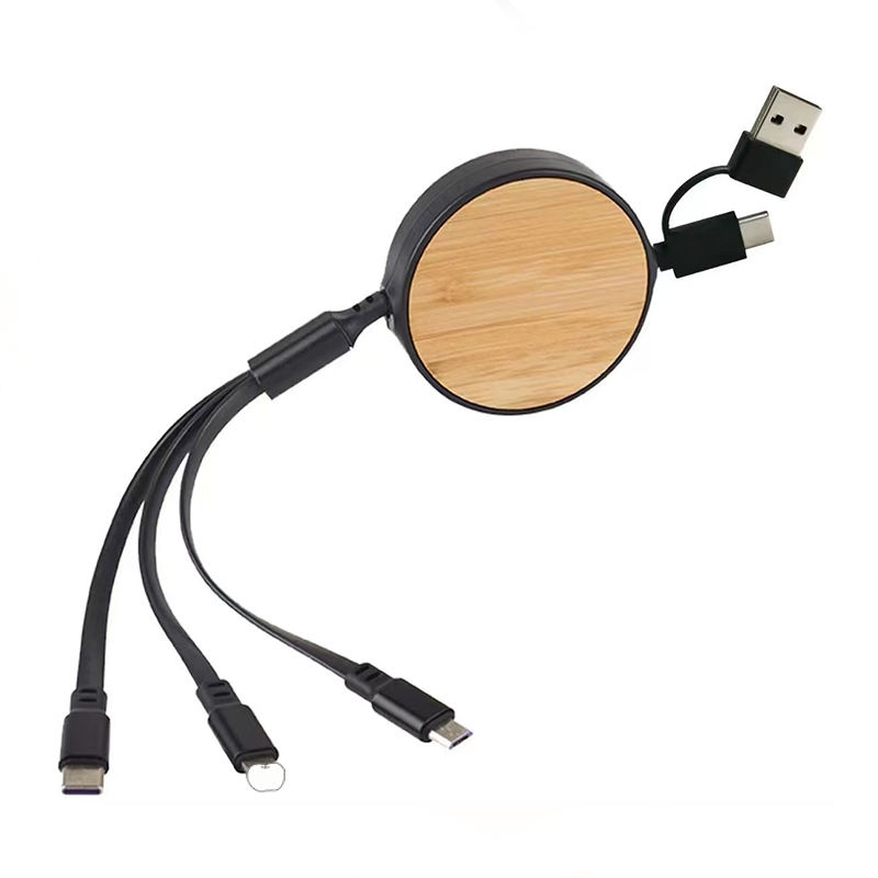 Best Retractable Charging Cable – Bamboo 3-in-1 Multi-Port Cable