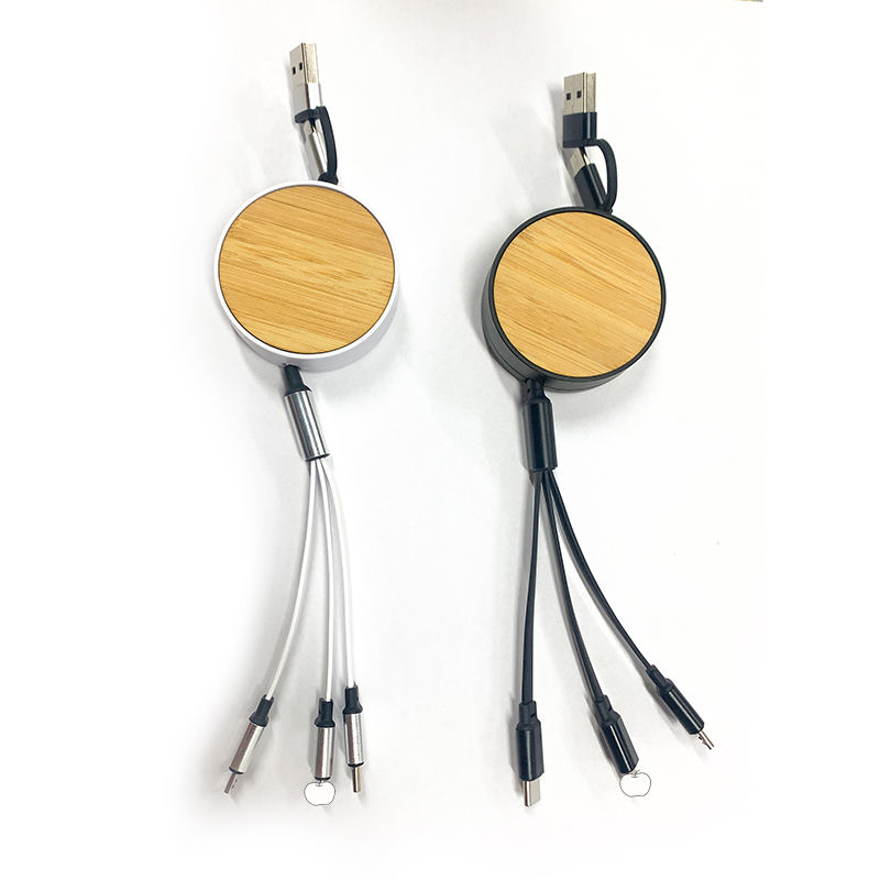 Best Retractable Charging Cable – Bamboo 3-in-1 Multi-Port Cable