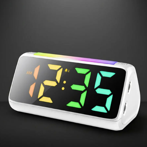 FUZO Casa Digital Alarm Clock with Night Light & Charging Hub