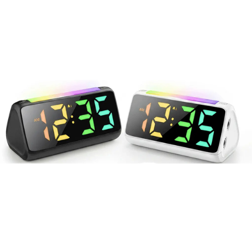 FUZO Casa Digital Alarm Clock with Night Light & Charging Hub