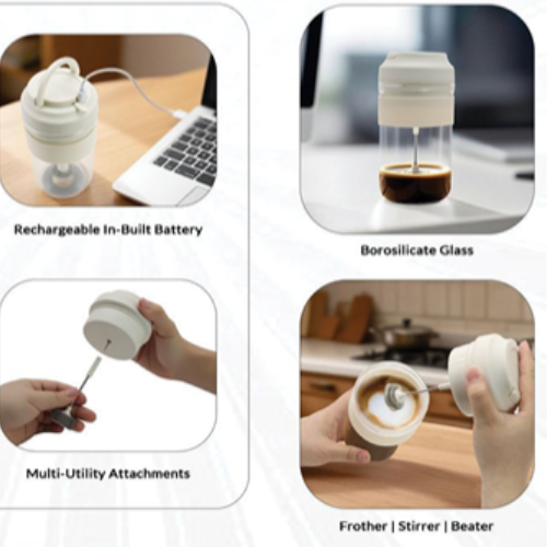 Best Electric Milk Frother – FUZO Rechargeable Borosilicate Bottle