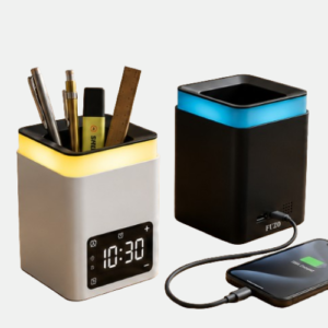 Desk Organizer with Clock and Light – FUZO Elevate Pro 6-in-1