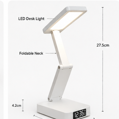 Foldable Desk Lamp with Clock – FUZO Beacon LED Light