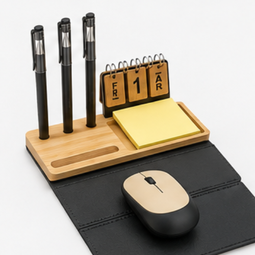 Essential FUZO EcoBundle – Bamboo Desk Set with Wireless Mouse