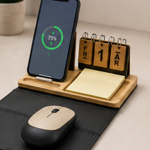 Essential FUZO EcoBundle – Bamboo Desk Set with Wireless Mouse