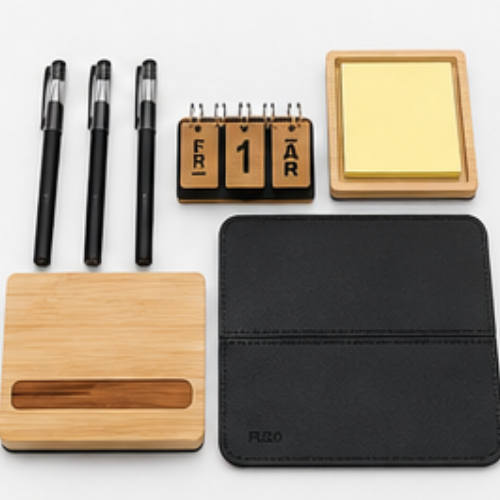Essential FUZO EcoBundle – Bamboo Desk Set with Wireless Mouse