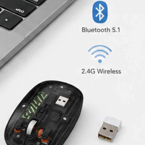 Essential Transparent Wireless Mouse – Dual Mode