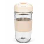 Essential Glass Mug with Sipper Lid – FUZO FlipSip 420ML