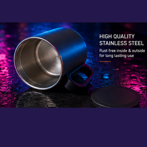 Cafe Serve Double Wall Steel Mug