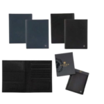 Cross Soft Grain 9CC Passport Wallet — Navy Blue & Black