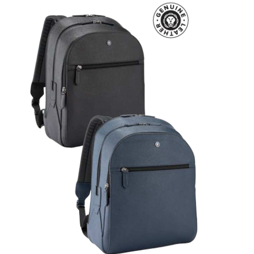 Cross Timeless Style Backpack — Genuine Leather, Black & Blue