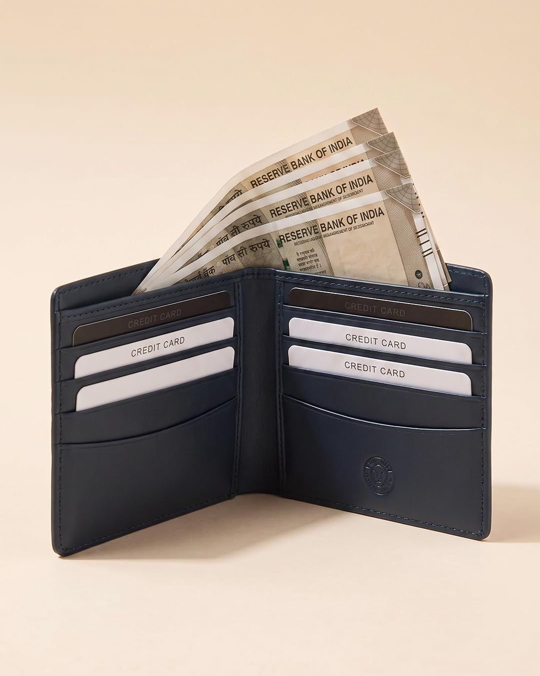 Cross Saffiano Leather Bifold Wallet - Genuine 8CC Wallet