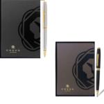 Cross Coventry Ballpoint Pen — Chrome Medalist & Black Lacquer Gold