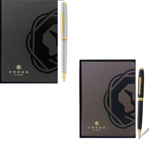Cross Coventry Ballpoint Pen — Chrome Medalist & Black Lacquer Gold