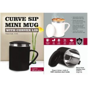 Mini Steel Mug – Essential CurveSip with Convex Lid 200ml