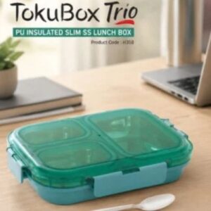 PowerPlus 3 Partition Lunch Box – Essential TokuBox Trio with Spoon