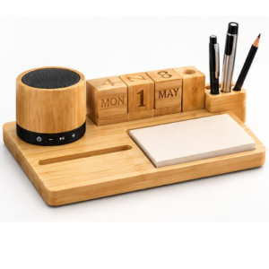 PowerPlus Desk Organizer WorkBeat Eco 6-in-1 Bamboo