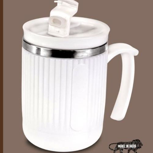 PowerPlus DuraMug Grip Lite Large Steel Mug with Flip Top Lid