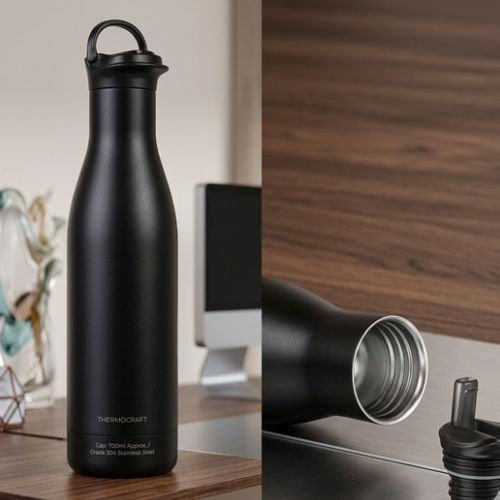 PowerPlus HeatVault Sip 900ml Vacuum Flask with Straw Lid