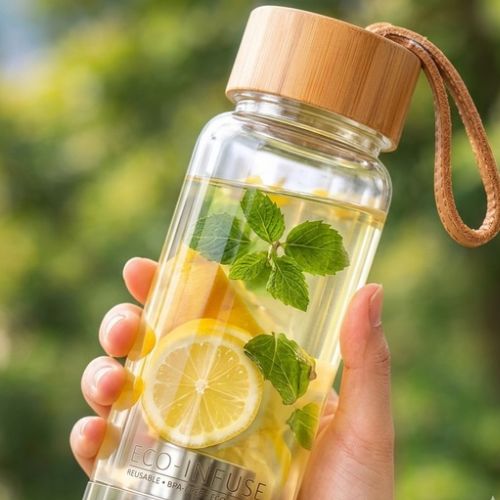 PowerPlus Infuser Glass Bottle – Essential ClearSip EcoFuse 450ml