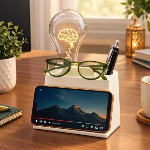 Everyday Organisers Eros Eddy — Desk Organizer with LED Lamp