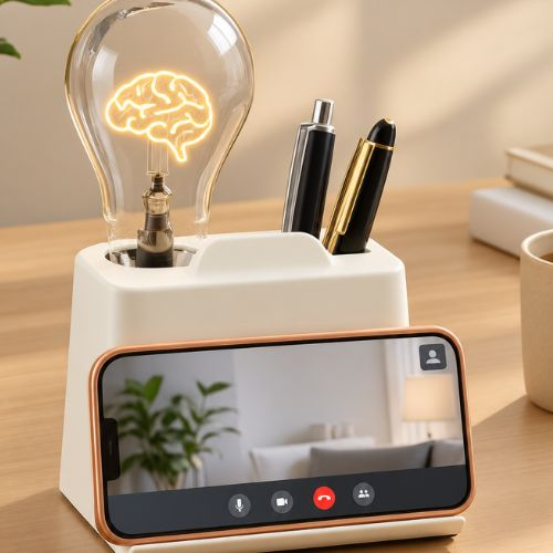 Everyday Organisers Eros Eddy — Desk Organizer with LED Lamp