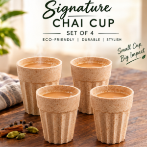 Chai Cups Set of 4 – Essential Signature Wheat Straw