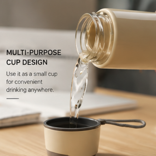 Glaze: Dual-Tone Glossy Glass Bottle with Carry Strap Glaze: Dual-Tone Glossy Glass Bottle with Carry Strap