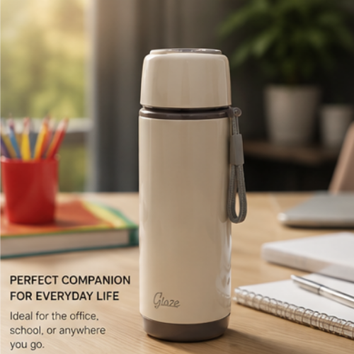 Glaze: Dual-Tone Glossy Glass Bottle with Carry Strap Glaze: Dual-Tone Glossy Glass Bottle with Carry Strap