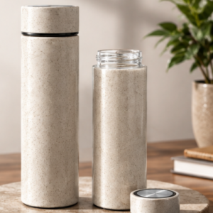 Wheat Straw Glass Bottle – Essential TerraSpeckle 425ml