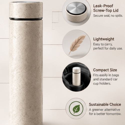Wheat Straw Glass Bottle – Essential TerraSpeckle 425ml