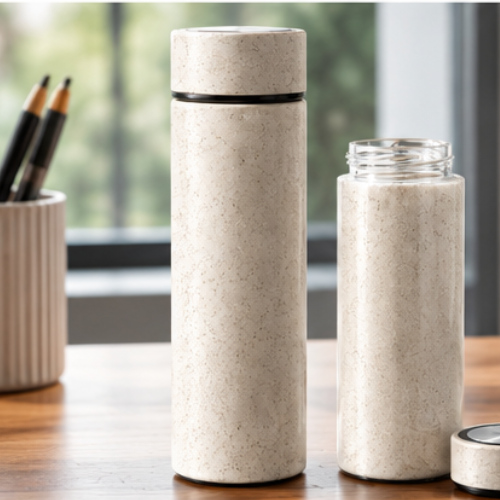 Wheat Straw Glass Bottle – Essential TerraSpeckle 425ml