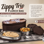 Lunch Bag with Containers – Essential Zippy Trio Set