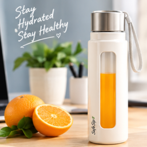 Glass Bottle with Plastic Outer Body – Essential SafeSip