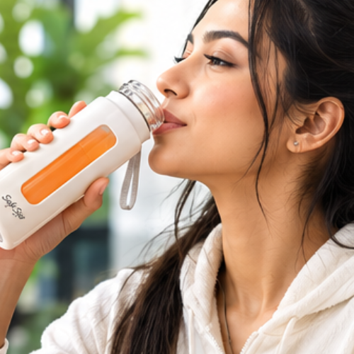 Glass Bottle with Plastic Outer Body – Essential SafeSip