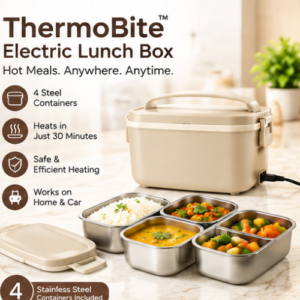ThermoBite: Electric Lunch Box with 4 Steel Containers