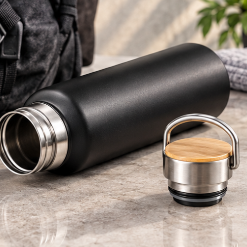 EcoVault 700: 700ml Vacuum Flask with Bamboo Lid