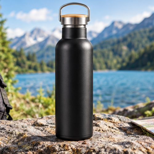 EcoVault 700: 700ml Vacuum Flask with Bamboo Lid