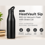 HeatVault Sip: 900ml Vacuum Flask with Straw Lid