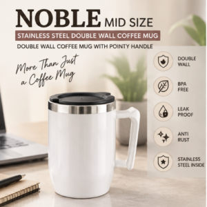 Noble: Mid Size Stainless Steel Coffee Mug