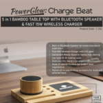 PowerGlow: Charge Beat | 5-in-1 Bamboo Desk Organizer
