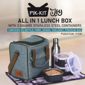 PIK-KIT Joy: All in 1 Lunch Box with Stainless Steel Containers