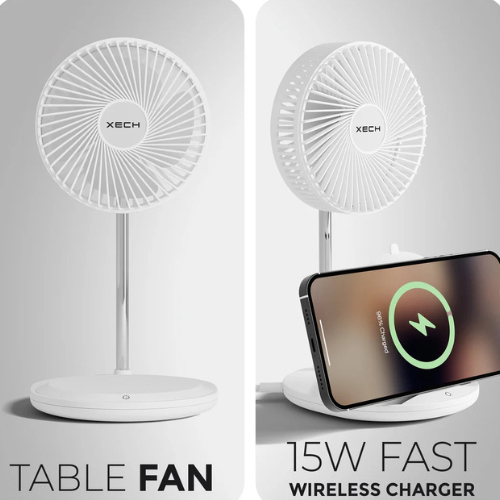 Xech Aerocharge Portable Fan Dual Angle Wireless function