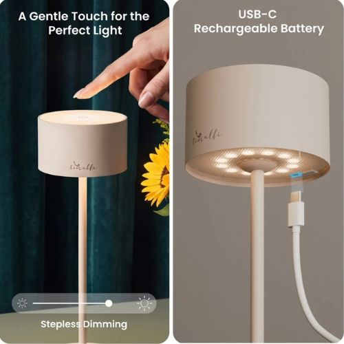 Table Lamp - Timalfi Stella Sleek Metal Touch Lamp