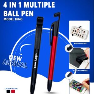 4 in 1 Multiple Ball Pen – Mobile Holder, Stylus, Screen Cleaner