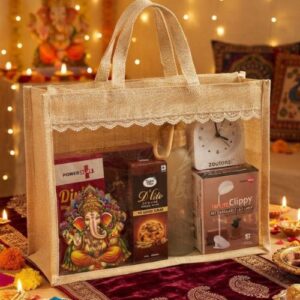 Celebration Gift Set of 6 – Pooja Thali, Lamp & Clock Q253